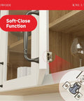 Soft Close Cabinet Hinges 40 Pack For Face Frame Doors Half Inch Overlay concealed in a stylish kitchen cabinet setup.