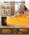 Ultra Quiet 1500W Portable Space Heater With Digital Display Ceramic PTC Fast Heating Wide Angle Heat Thermostat in living room