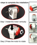 DIY Friendly Rectangular Mini Electric Motor Kit 1.5 to 3V 24000 RPM DC Motor installation steps with motor in mounting bracket.