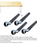 Heavy Duty Carbon Steel Furniture Legs With Casters 4 Pack Table Leg Extenders Riser For Cabinets Sofas Beds Desks Coffee Tables