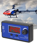 Comprehensive RC Servo Tester With Display For Hobbyists Digital And Analog ESC Tester with helicopter in background