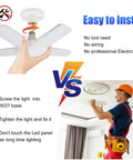 Installation process for Two Pack LED Garage Lights 100W 10,000 Lumens Daylight 6500K with easy steps and no wiring needed.
