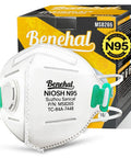 NIOSH Certified N95 Masks With Exhalation Valve Four Layer Filtration Nose Clip And Adjustable Head Straps For Men And Women Ten Pack