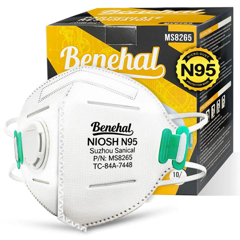 NIOSH Certified N95 Masks With Exhalation Valve Four Layer Filtration Nose Clip And Adjustable Head Straps For Men And Women Ten Pack