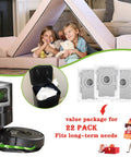 Children playing next to 22 Pack Replacement Vacuum Bags For Roomba J Series J5 J6 J7 J8 J9 S9 And I Series Clean Base with images of bags.