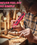 HARDELL mini pink cordless rotary tool with 69-piece accessory kit; 5-speed, USB rechargeable