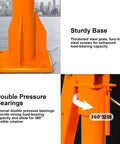 Heavy Duty Electric Truck Winch With 3500 Lbf Boom, 12V Steel Jib Hoist, And 360 Degree Swivel sturdy orange base and double pressure bearings.