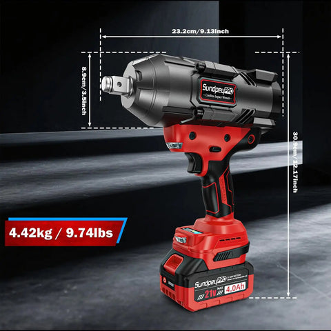 Cordless Impact Wrench With Brushless Motor Delivers Up To 1600 Foot Pounds Of Torque And 2100 Nm Three Quarter Inch Drive