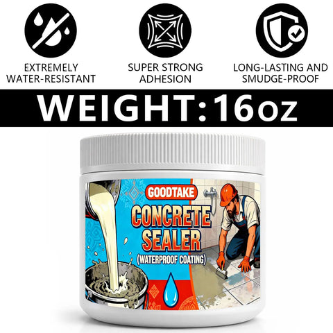 Heavy Duty Polymer Cement Concrete Waterproof Coating Stops Leaks Cold On Roofs And Basements Fast Drying 16 Oz container.