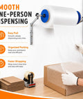 Heavy Duty Wall Mount Bubble Wrap Dispenser Rock Solid Galvanized Steel Bubble Cushioning Roll Holder mounted with dispensing bubble wrap.