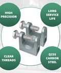 Heavy Duty Zinc Plated Steel Beam Clamp 1 Inch Jaw Opening Fits 1/2 Inch Threaded Rod 8 Pack close-up with bolts