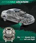 Wheel Bearing And Hub Assembly For AWD Subaru Crosstrek 2016-2021 Forester 2014-2018 Impreza 2012-2021 XV Crosstrek 2013-2015 Left Rear Right 5 Lug With ABS 1Pcs Replacement Part Direct Fit shown with diagram.