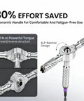 Ergonomic handle of Ratchet Screwdriver Set 100 In 1 Magnetic Screwdriver Kit with S2 steel bits.