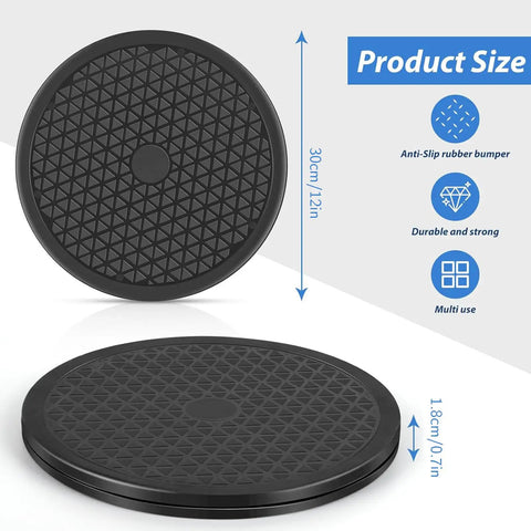 12 Inch Rotating Turntable With Steel Ball Bearings For Flat Panel Monitors TVs Potted Plants And Stereo Speakers