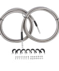 No Sweat Fuel Line Quick Fix Kit For Chevy Silverado And GMC Sierra 1500 Classic 2004 To 2007 V8 Gas Crew Cab Short Long Bed with two stainless steel hoses.