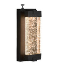 Black Wall Sconce With K9 Crystal Bubble And Dusk To Dawn Sensor Exterior LED Wall Mount Lantern For Indoor And Outdoor Use