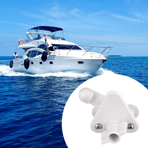 Pontoon Gate Latch Replacement Kit for Marine Boats, 4 Pack, shown with ocean backdrop, Universal 1 to 1.25 Inch Square Frame Latches, Heavy Duty Polypropylene