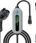 Portable J1772 EV Charger Level 1 And 2 With 25Ft Cable For Outdoor Use 16A Travel Ready Electric Vehicle Charger With Nema 6 20 Plug And Nema 5 15 Adapter Home 110V To 240V Charging Station