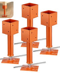 Heavy Duty Screw Jack Posts Level Floors Like A Boss With Rock Solid 24000 Lb Capacity Adjustable 4X4 House Foundation Supports, sturdy steel, orange color.