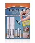 Top Shelf Refillable Touch Up Paint Pen Kit With Precision Wooden Detailing Brush For Furniture And Hardwood Floors Quick Drip Free Scratch Fix That Nails It Every Time 3 Pack Set includes paint pens and syringes.