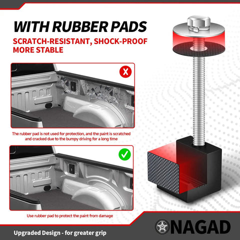 Image of No Sweat Truck Tool Box Mounting Kit with rubber pads for scratch-resistant, shock-proof stability in pickup beds.