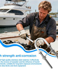 Beefy Heavy Duty Stainless U Bolts For Marine And Industrial Use, Yacht Hardware With 8 10 12 Size Options For Rope, Mounting, Thru Hull Fittings, And Machinery Fastening. Stainless U-bolt on dock