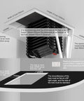Rock Solid Remote Control Attic Ladder Pull Down Loft Staircase With Titanium Alloy Frame showing installation dimensions and clearance requirements.