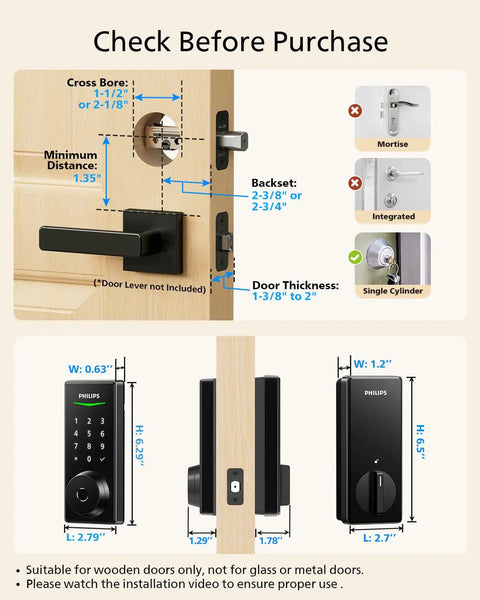 Ditch The Keys Fast Fingerprint Keyless Entry Door Lock With Glare Resistant Touchscreen Keypad Instant Auto Lock Extended Battery And One Time Visitor Code In Matte Black