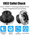 ER32 Collet Chuck 80mm Diameter 7 Hole Precision Lathe Tool For CNC Milling And Engraving Ultra Accurate 0.005mm