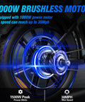 Two Seater Fat Tire Electric Bike With 1000W Peak Motor Up To 60 Mile Range Large Removable Battery 20 Inch All Terrain E Bike For City Commutes And Weekend Rides rear wheel motor close-up
