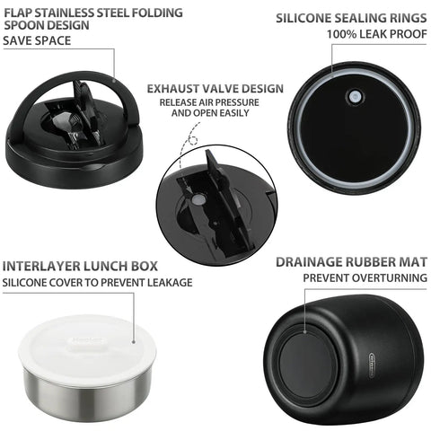 32 Oz Thermo Food Jar For Hot Meals Keeps Soup Warm For Hours Vacuum Insulated Stainless Steel Bento Box Lunch Container parts