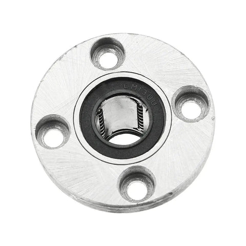 2 Pcs LMF13UU Linear Ball Bearings Double Rubber Dust Seals 13 mm Bore Round Flange with mounting holes for CNC routers.
