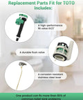 3 Inch Flush Valve Repair Kit For Most One Piece Toilets With Drain Valve And Gasket components displayed