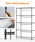 Beast 5 Tier Indoor Plant Stand With Grow Lights Long Forty Seven Inch 71 Inch High Plant Shelf details and features.
