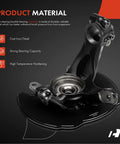 Front Right Steering Knuckle With Wheel Bearing Hub Assembly For Honda Civic 2016 To 2021 Passenger Side Includes Hub Bearing And Dust Shield Easy Install Direct Fit Replacement close-up showing cast iron material and assembly.