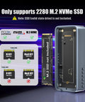 Next Level 80Gbps M.2 NVMe SSD Enclosure Packed With Intel JHL9480 B2 Chipset, showing compatibility with 2280 M.2 NVMe SSDs.