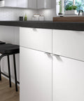 Lincoln Collection 1 5 16 Inch Center To Center Stainless Steel Modern Cabinet And Drawer Edge Pull Handle on kitchen cabinets