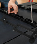 Rock Solid Adjustable Wall Mount Swivel Arm For 14 To 24 Inch LCD LED Monitor TV Bracket being installed on a desk.