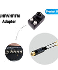 Gold Plated 75 Ohm To 300 Ohm Balun Transformer Adapter For TV Radio And Coax Antennas with F Female Jack and Twin Lead