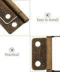 Heavy Duty Iron Hinge Set For Cabinets And Interior Wood Doors With Quiet Operation Vintage Style Perfect For Kitchen Cabinets RVs Campers And Trailer Furniture Hardware close-up