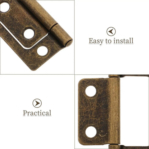 Heavy Duty Iron Hinge Set For Cabinets And Interior Wood Doors With Quiet Operation Vintage Style Perfect For Kitchen Cabinets RVs Campers And Trailer Furniture Hardware close-up