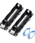 2 Pack 18650 Battery Holder Power Bank Module Micro Usb Cable Lithium Backup Shield for portable power applications.