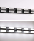 Sleek Black 5 Light Vanity Bar Over Mirror LED Bathroom Light 34 Inch Dimmable White Glow Modern Bath Fixture