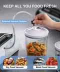 Nozzle Vacuum Sealer For Mylar And Smooth Bags 220W Food Saver With Adjustable Vacuum And Seal Time Auto Or Manual Modes Perfect For Long Term Storage Not For Textured Bags Model MS175 demonstrating external vacuum system with pasta in container