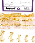 75 Piece Picture Hanger Kit With Nails, 5 Sizes Beefy Heavy Duty Metal Hangers For Drywall, 10Lb 20Lb 30Lb 50Lb 100Lb, Golden Finish, Picture Hanging Hardware For Frames And Wall Decor. Golden 75-piece metal picture hanger kit with nails and 5 hook sizes