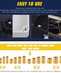 Heavy Duty Brass Knurled Threaded Inserts Kit For Plastic Injection Molding M2 M3 M4 M5 Heat Set Female Thread Nuts 500Pcs Metric Ultra Strong Bond For Nylon PLA And 3D Printed Parts display and application examples