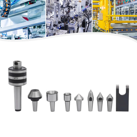 MT3 Morse Taper Live Center Set for high speed lathes CNC and manual lathes, 40CR steel, multiple precision tips displayed