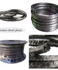 Graphite braided compression packing for pump glands or valve stems; 0.47 in diameter; 101 ft length; coils and spool