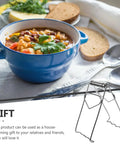 Heavy Duty No Burn Bowl Gripper Slick Stainless Steel Heat Resistant Pot Tongs Non Slip Dish Lifter next to hot food bowl