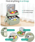 Straight Up Game Changer Super Chic 12l Insulated Breastmilk Cooler Bag With Double Deck Layout Detachable Dividers Plus Totally Leakproof Bottom Zone For Hassle Free Pumping Storage, showing pockets and items.